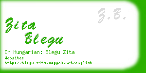 zita blegu business card